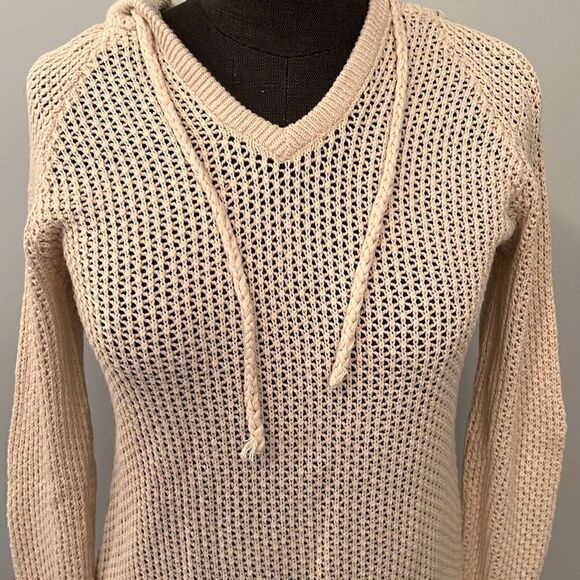 Roxy Women's Tan Sheer Open Knit Long Sleeve Sweater - Picture 2 of 8